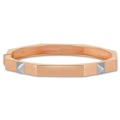 Dime Tribe Women's Rose Gold Pyramid Detail, Geometric Bracelet
