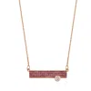 Dime Tribe Women's Rose Gold Ruby Plate Necklace