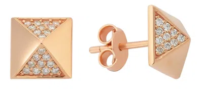 Dime Tribe Women's Rose Gold Shield Earrings