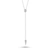Dime Tribe Women's White Solitaire Diamond, Cone Detail Necklace In White