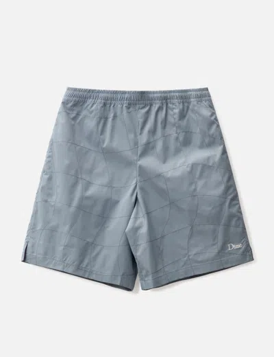 Dime Straight-leg Logo-embroidered Shell Shorts In Blue