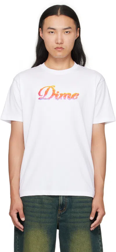 Dime White Cursive Cloud T-shirt