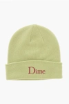 Dime Wool Blend Beanie Hat With Embroidered Logo In Green