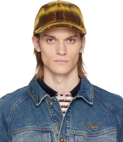 Dime Shaggy Low Pro Cap In Yellow Plaid