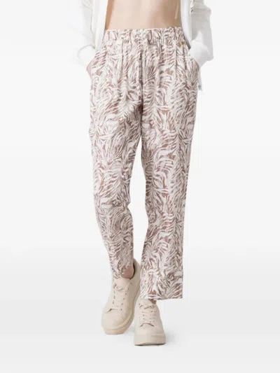 Dimensione Danza Abstract-print Elasticated-waist Trousers In Neutral