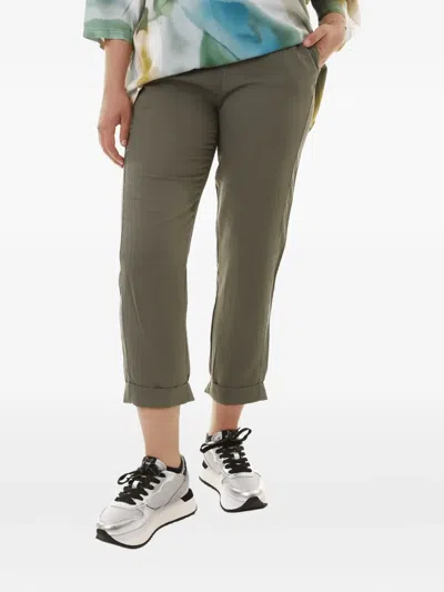 Dimensione Danza Cuffed Cropped Trousers In Green