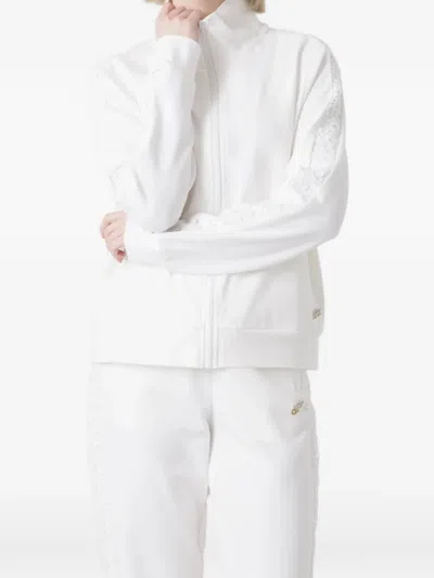 Dimensione Danza Lace-trim Zip-up Sweater In White
