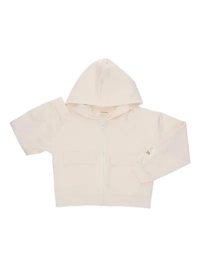 Dimensione Danza Kids' Pocket Zip-up Hoodie In Neutral