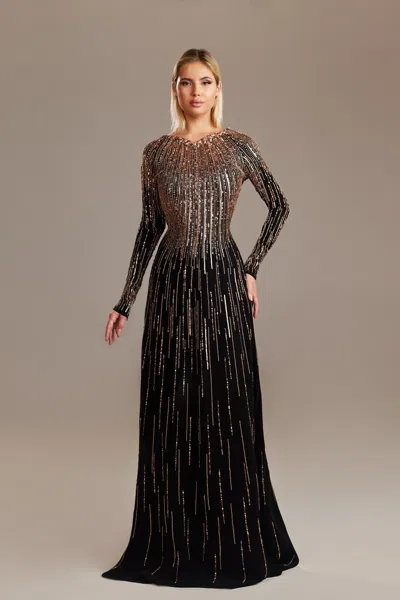 Dimitri Sidawi Long Sleeve Gown In Black