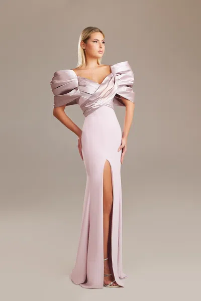 Dimitri Sidawi Short Sleeved Gown In Purple
