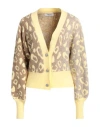 Dimora Woman Cardigan Pastel Yellow Size 6 Acrylic, Polyamide, Polyester, Viscose, Wool In Yellow