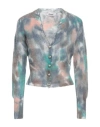 Dimora Woman Cardigan Slate Blue Size Onesize Acrylic, Polyamide, Wool, Mohair Wool In Blue
