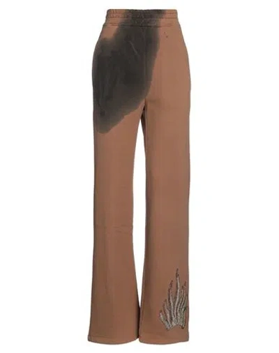 Dimora Woman Pants Camel Size 4 Cotton In Beige
