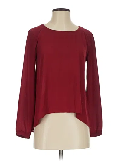 Pre-owned Dina Be Long Sleeve Blouse In Burgundy