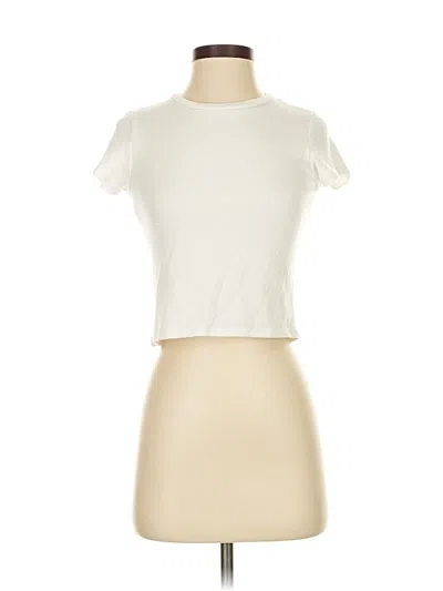 Pre-owned Dina Be Short Sleeve Turtleneck In White