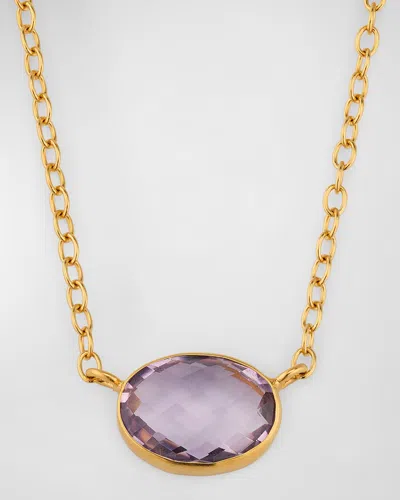 Dina Mackney Faceted Amethyst Choker Necklace In Red