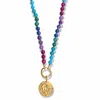Dina Mackney Rainbow Necklace With Pendant In Multi In Multi