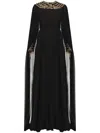 Dina Melwani Crystal-embellished Chiffon Maxi Dress In Black