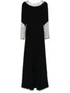 Dina Melwani Crystal-embellished Gown In Black
