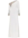 Dina Melwani Crystal-embellished Gown In White