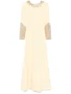 Dina Melwani Crystal-embellished Gown In Yellow
