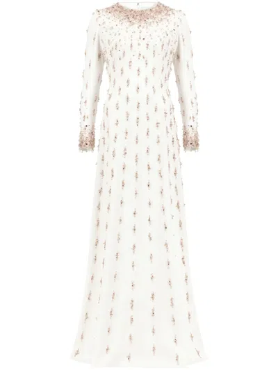Dina Melwani Italian Gown In White