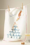 Dinette The Tower Linen Dish Towel In Silver