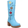 Dingo Bloom Embroidered Boot In Blue