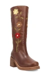 Dingo Bloom Embroidered Boot In Brown