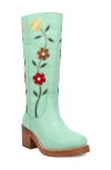 Dingo Bloom Embroidered Boot In Green