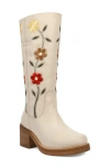 Dingo Bloom Embroidered Boot In White