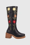 Dingo Bloom Embroidered Boot In Black