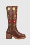 Dingo Bloom Embroidered Boot In Brown