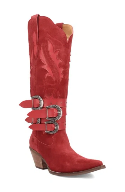 Dingo Buck Wild Knee High Western Boot In Burgundy