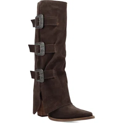 Dingo Buckle Bunny Knee High Western Boot In Brown