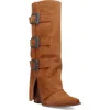 Dingo Buckle Bunny Knee High Western Boot In Brown