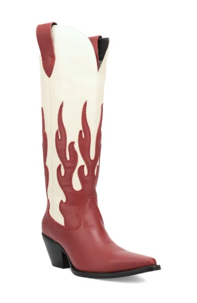 Dingo Burnin' Love Knee High Western Boot In Red