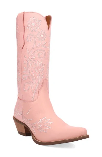 Dingo Buttercup Embroidered Western Boot In Pink