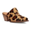 Dingo Calico Womens Pointed Closed Toe Mules In Brown