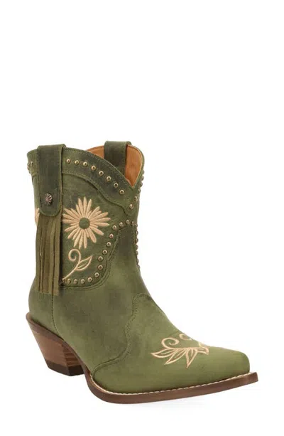 Dingo Country Cute Leather Bootie In Green