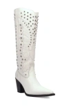 Dingo Diamonds Forever Knee High Western Boot In White