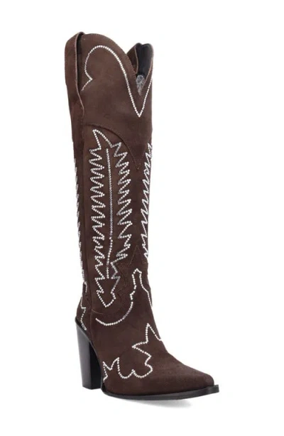 Dingo Double Take Over The Knee Western Boot In Brown