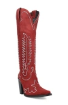 Dingo Double Take Over The Knee Western Boot In Red