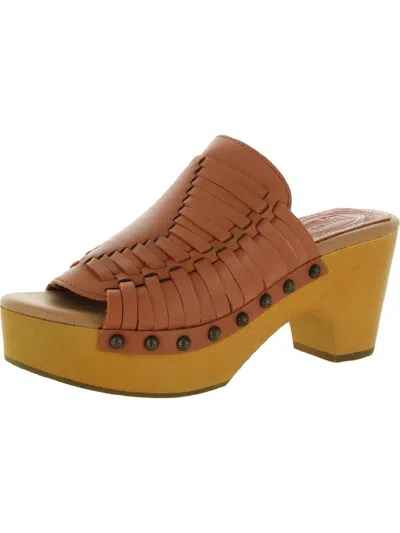 Dingo Dreamweaver Womens Leather Peep Toe Heels In Multi
