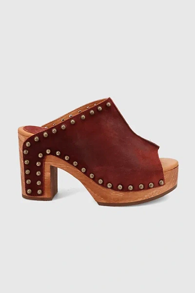 Dingo Echo Wooden Platform Sandal In Merlot, Women's At Urban Outfitters In Burgundy