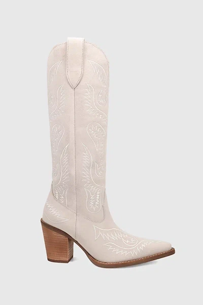 Dingo Evita Leather Cowboy Boot In White, Women's At Urban Outfitters