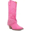 Dingo Eye Candy Knee High Denim Western Boot In Pink