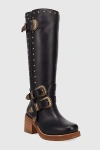 Dingo Fillmore Studded Knee High Boot In Black