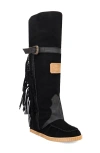 Dingo Fringe Moc Toe Boot In Black