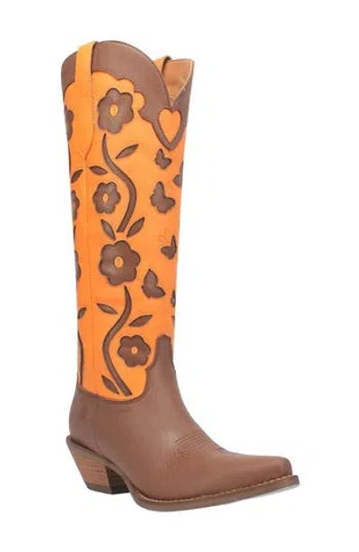 Dingo Goodness Gracious Western Boot In Brown/orange